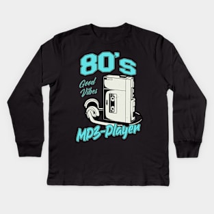 MP3 Player Vintage Tape Cassette Player Kids Long Sleeve T-Shirt